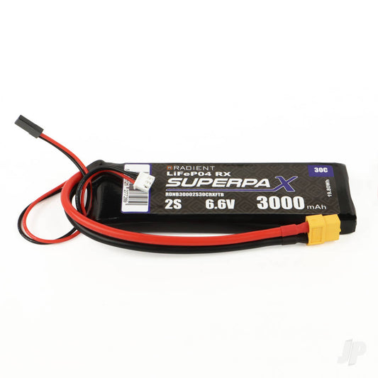 Radient - LiFe 2S 6.6V 3000mAh 30C XT60 Futaba / Hitec (Rx)