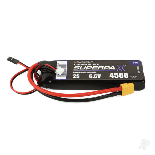 Radient - LiFe 2S 6.6V 4500mAh 30C XT60 Futaba / Hitec (Rx)