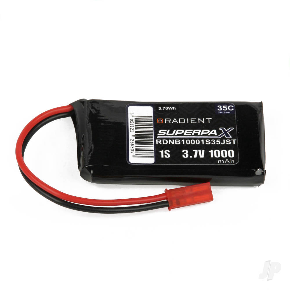 Radient LiPo 1S 3.7V 35C JST Connection