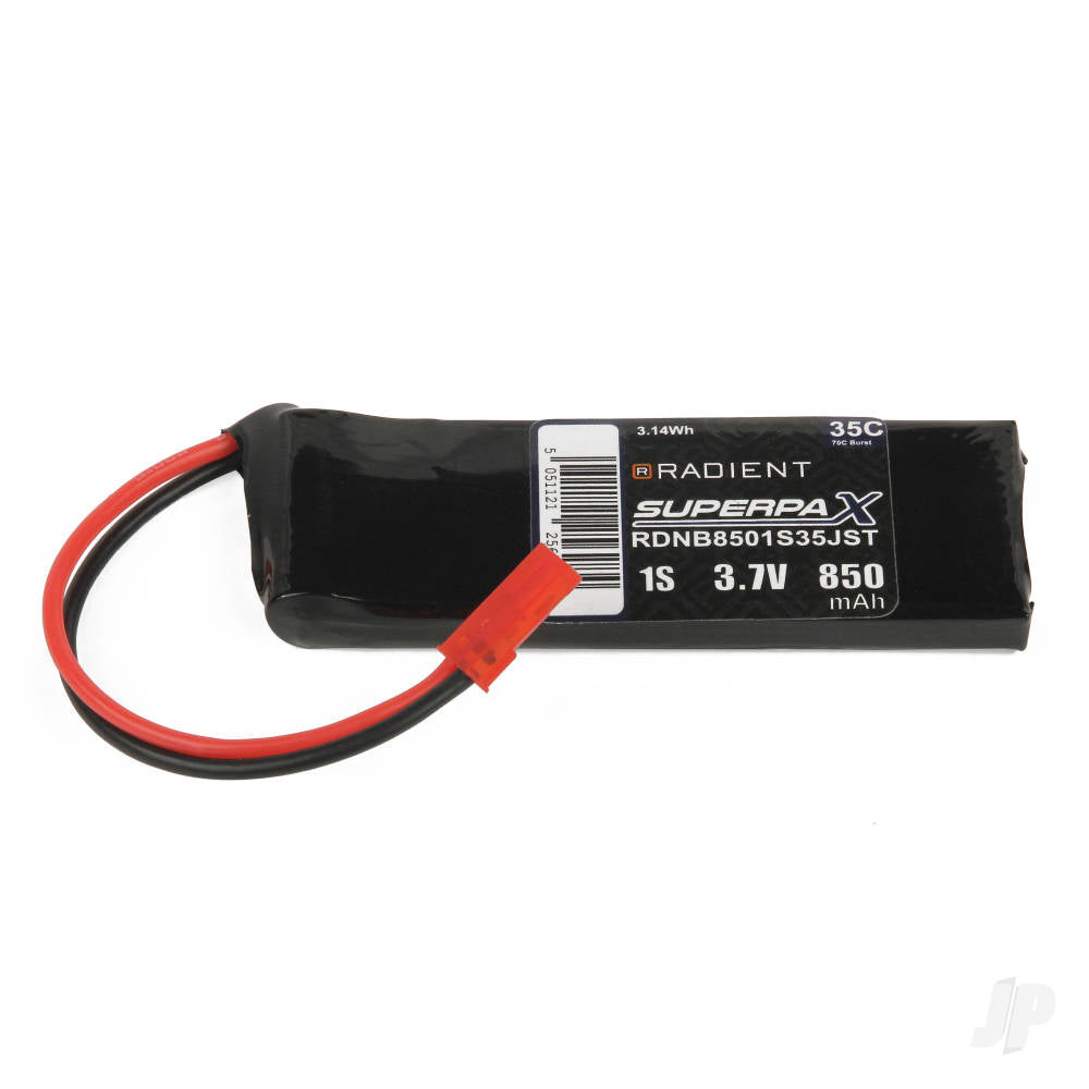 Radient LiPo 1S 3.7V 35C JST Connection